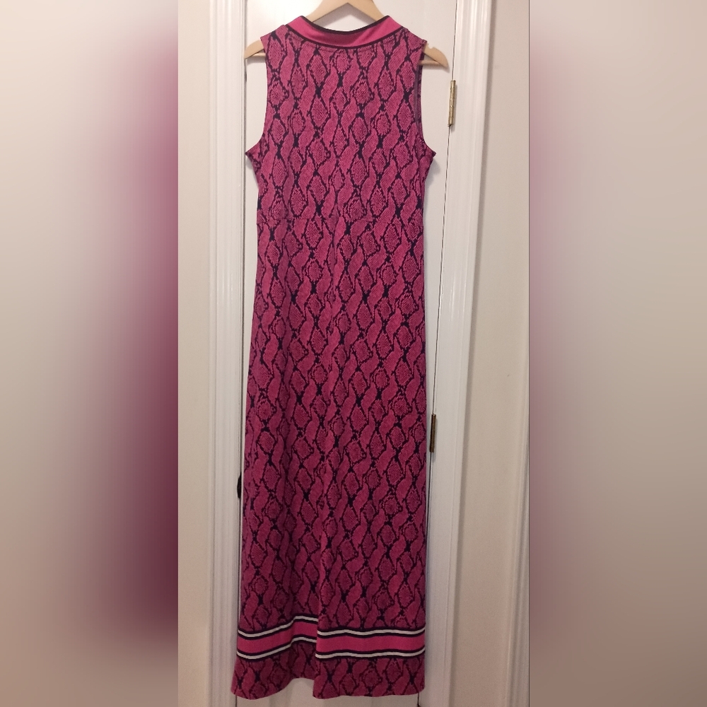 Michael Kors Pink Blue Python Print Maxi Dress Si… - image 5